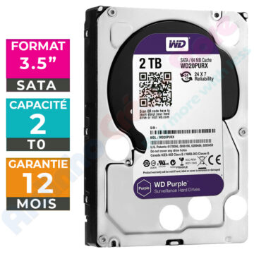 Disque dur interne HDD 3.5″ – WD Vidéosurveillance – 2To